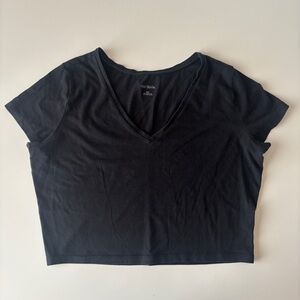 Wild Fable Black V-Neck Crop Top, Size XXL